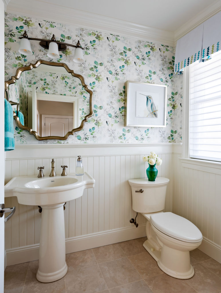 floral wallpaper bathroom