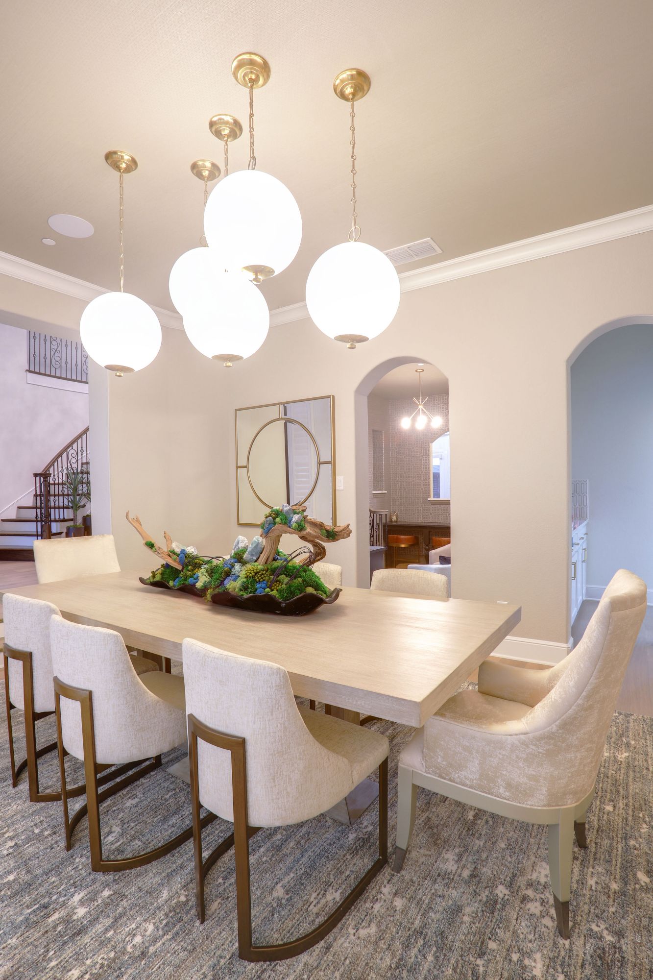 Luxury dining room in contemporary design style in Verona, NJ.