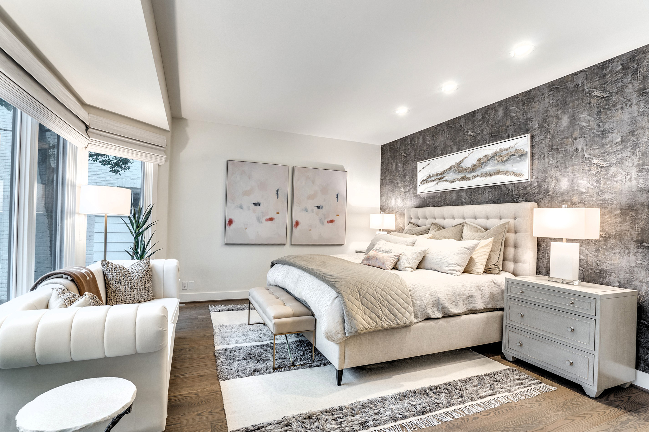 Custom rugs and floorcoverings for bedroom and master suite design in Verona.