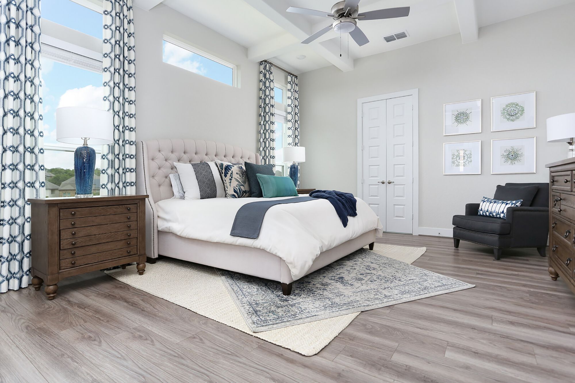 Interior Design by room transitional bedroom by Valerie Ruddy full-service interior design.