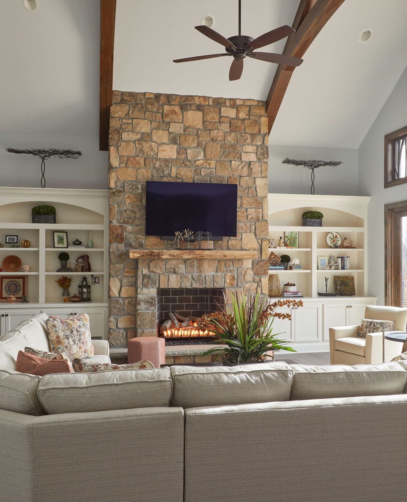 Verona Modern Farmhouse family room by Valerie Ruddy.