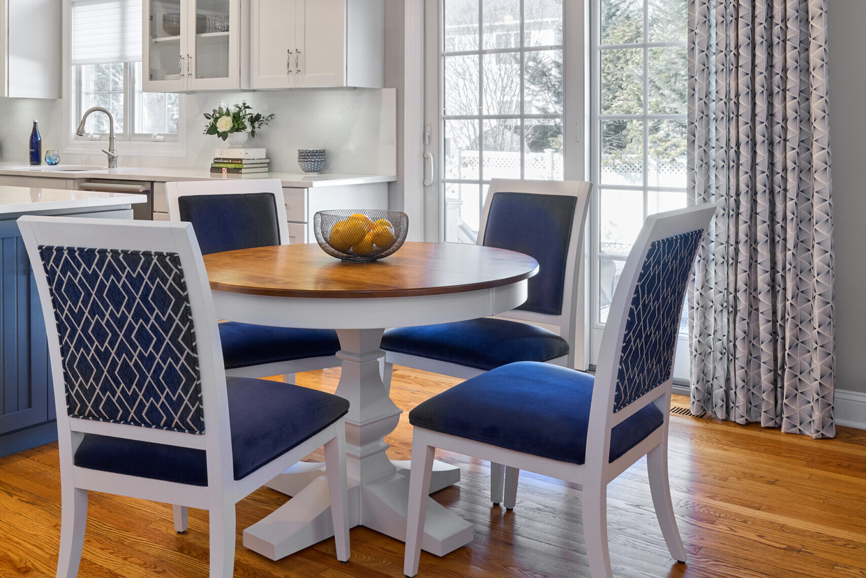 Kitchen refresh in Verona with updated breakfast nook after design process.