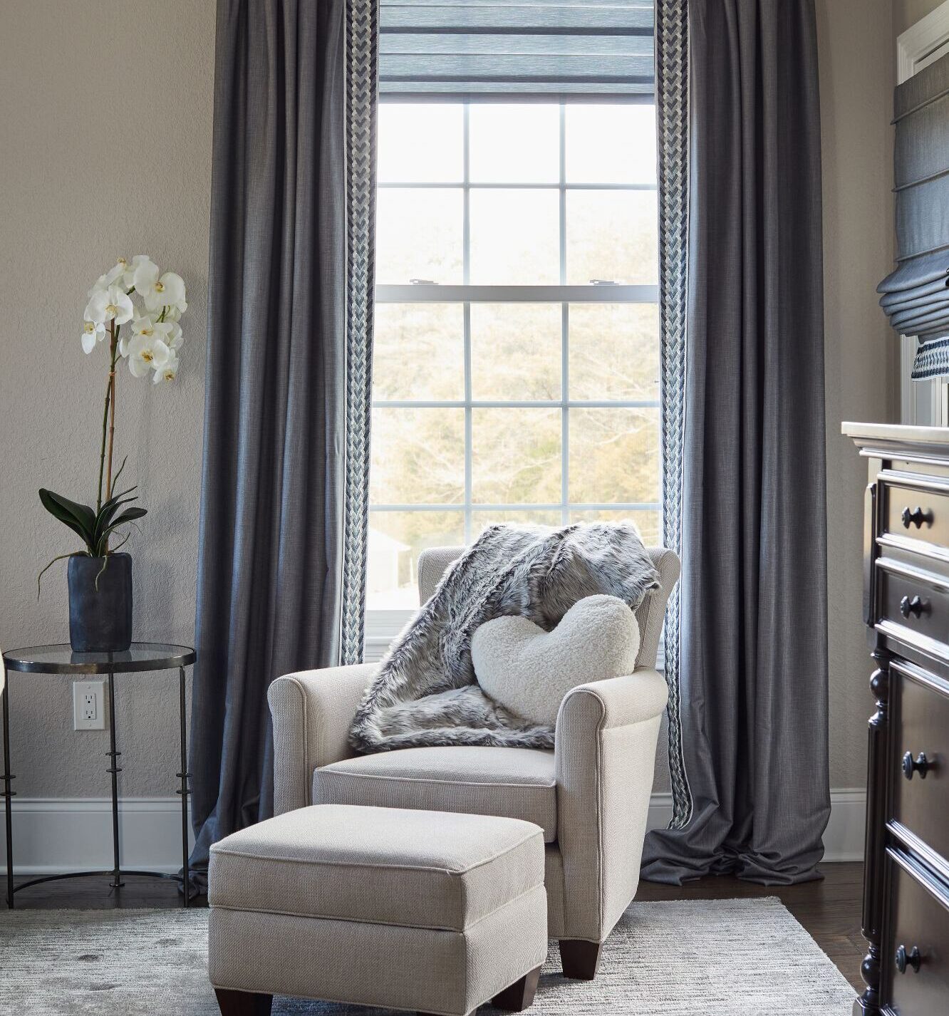 Soft window treatment options and curtains.